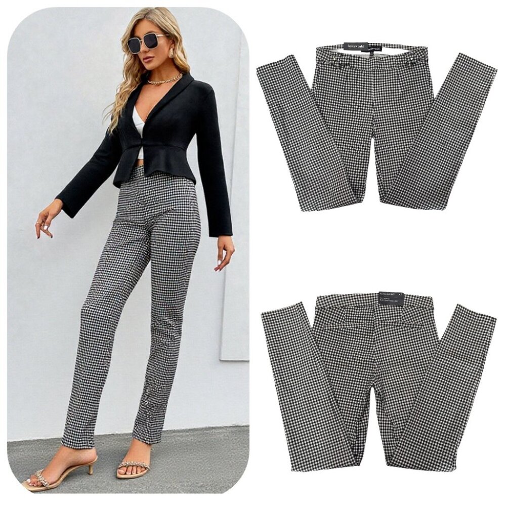 NWT Hollywould Ankle Skinny Plaid Pull On Pant XS